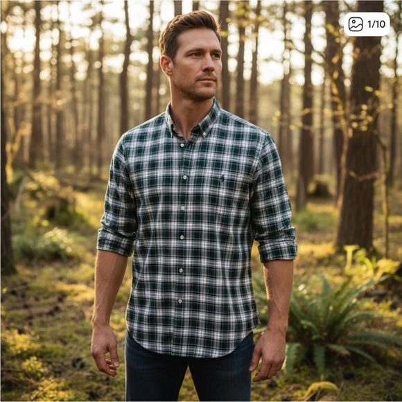 Polo Ralph Lauren Other - Polo by Ralph Lauren Blue Label Tartan Blue Green Custom Fit Mens Classic Shirt